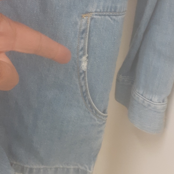 Life in progress Blue Denim Jean Short Romper sz S - Picture 10 of 12